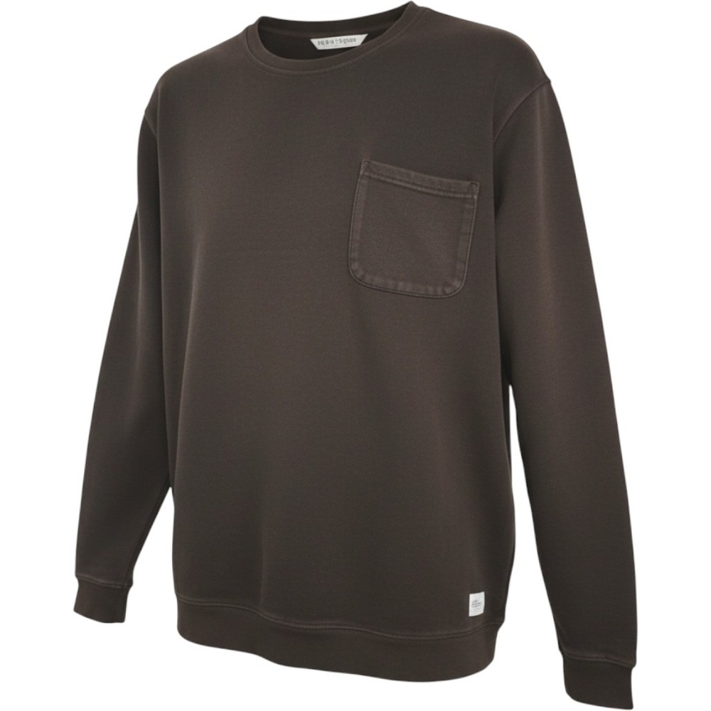 Pair of Thieves Mens 2XL Crewneck Sweatshirt Dark Brown Pocket French Terry Top
